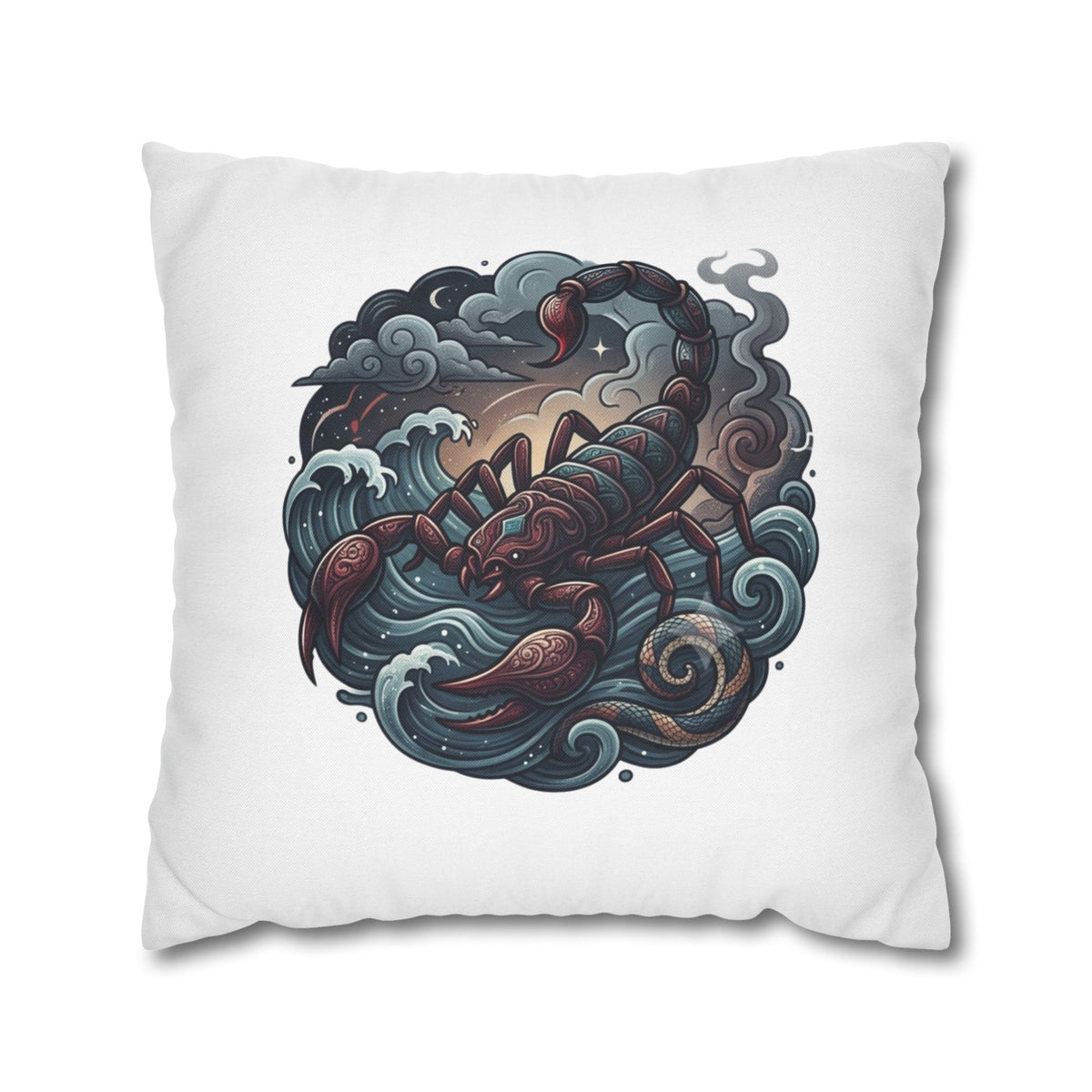 Scorpion Wave Decorative Pillowcase — Zodiac Scorpio Throw Pillow Cover