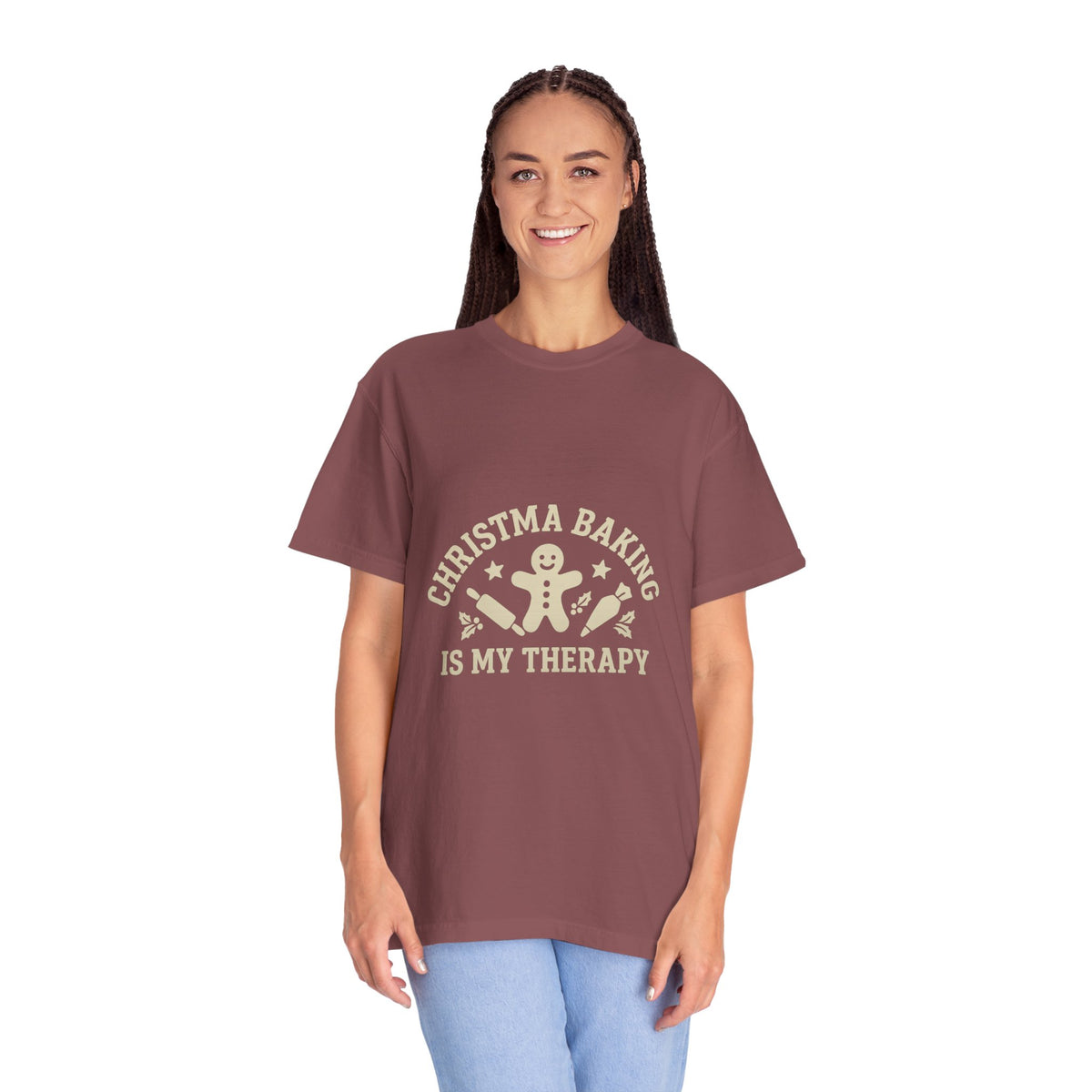 Christmas Baking T-Shirt — "Christmas Baking Is My Therapy" Gingerbread Holiday Tee- Trending Now - October 2026