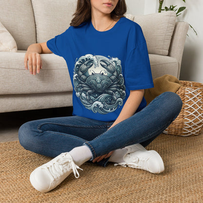 Crab and Waves Graphic T-Shirt — Coastal Oceanic Nautical Tee