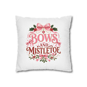 Christmas Pillowcase Bows and Mistletoe Christmas Pillow