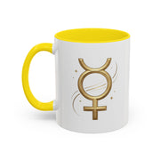Virgo Zodiac Mercury Mug — Gold Zodiac Astrology Coffee Cup