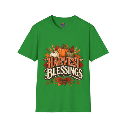 Harvest Blessings T-Shirt — Fall Pumpkin Harvest Graphic Tee for Thanksgiving