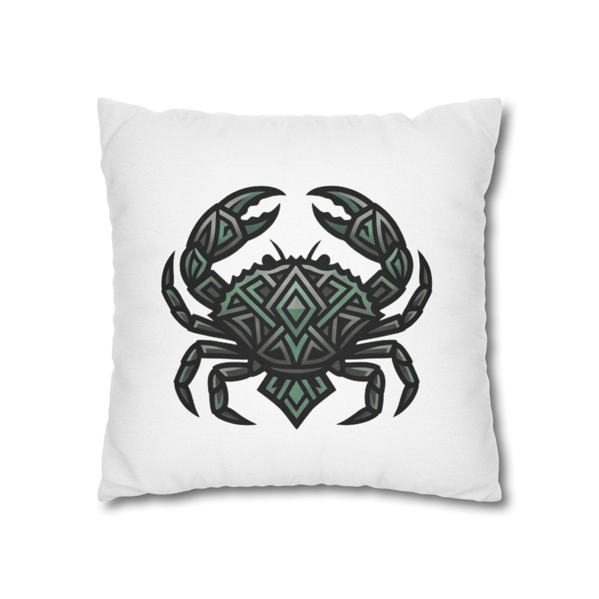 Cancer Zodiac Geometric Crab Throw Pillowcase — Coastal Zodiac Beach Decor