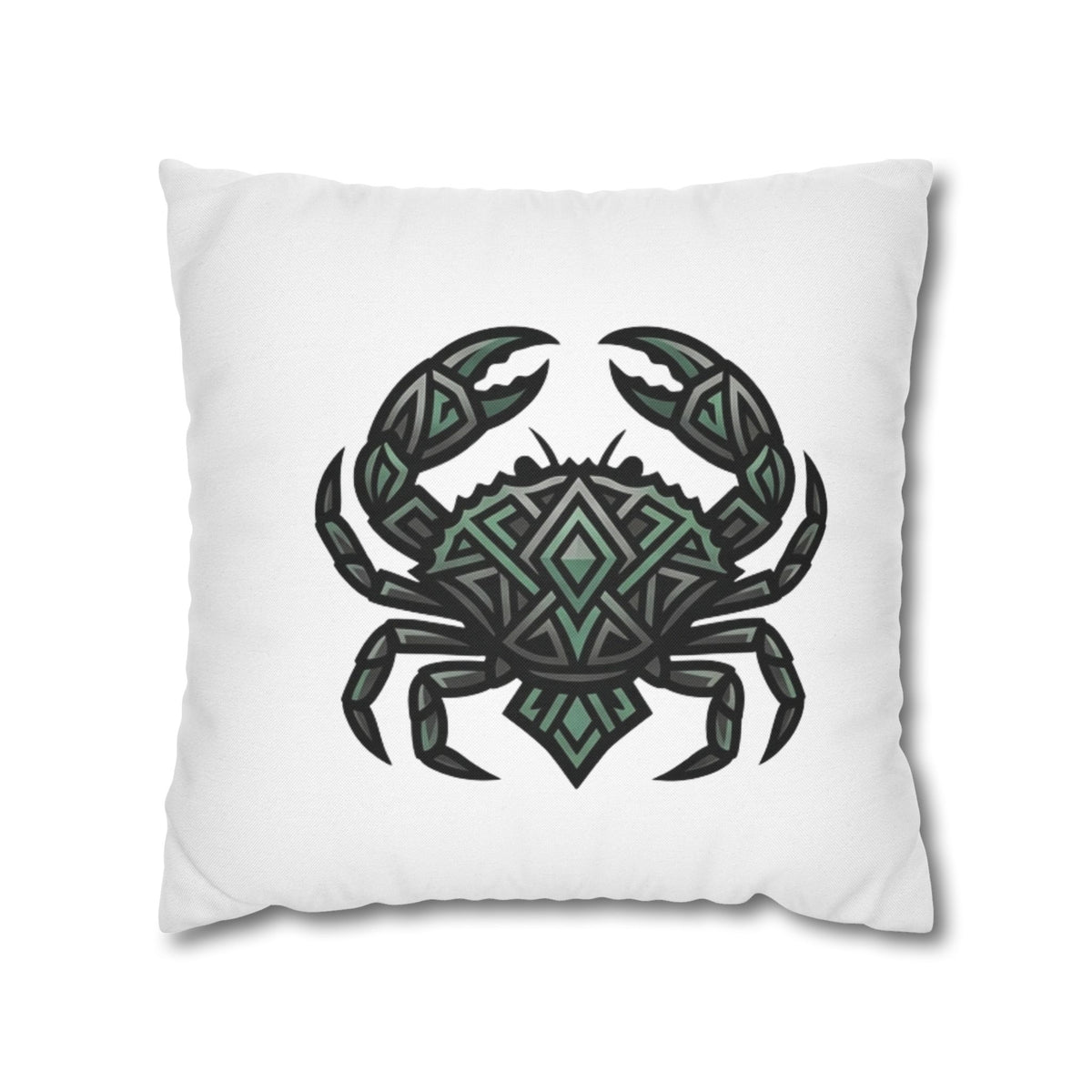 Cancer Zodiac Geometric Crab Throw Pillowcase — Coastal Zodiac Beach Decor