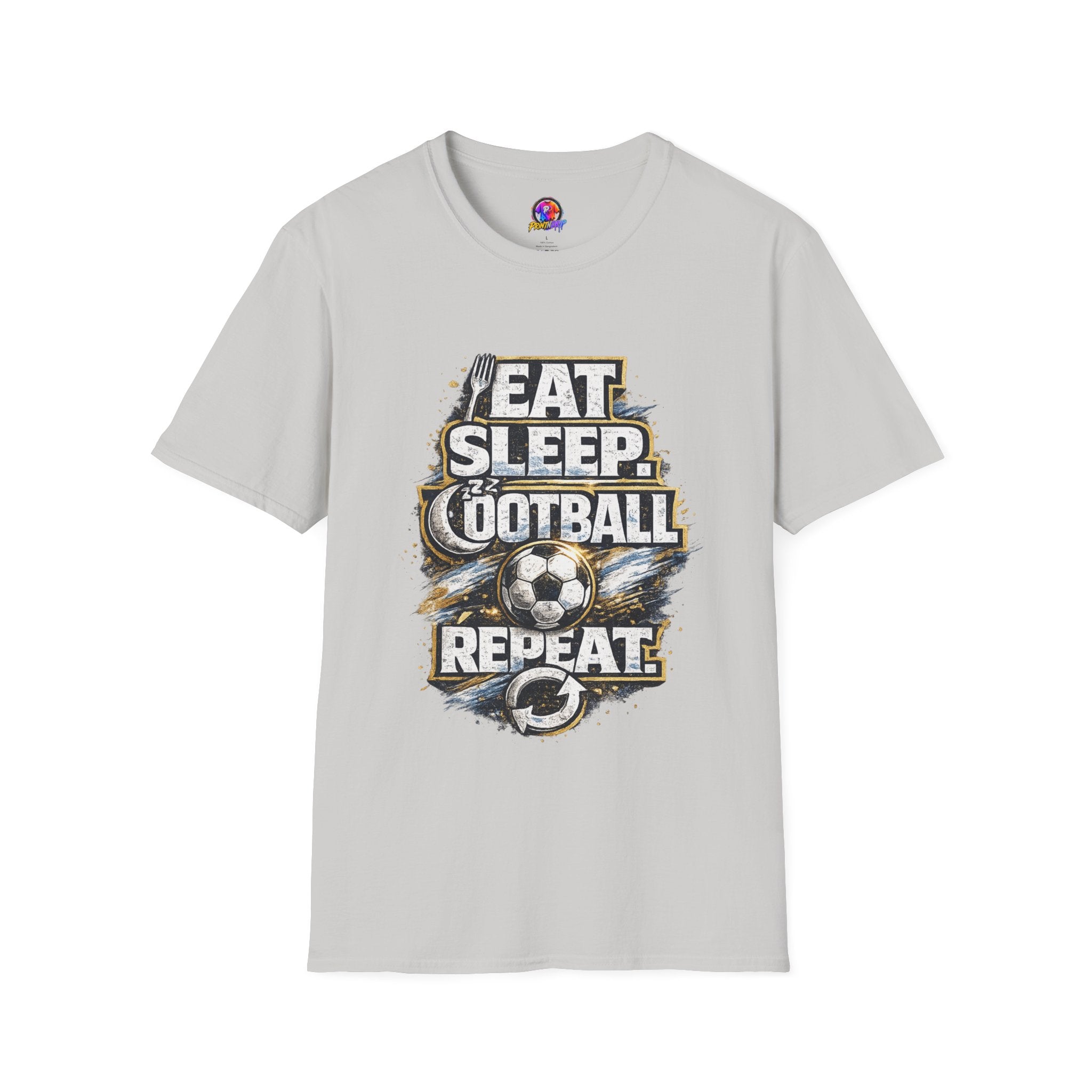 Football 'Eat Sleep Football Repeat' T-Shirt — Vintage Soccer Fan Tee