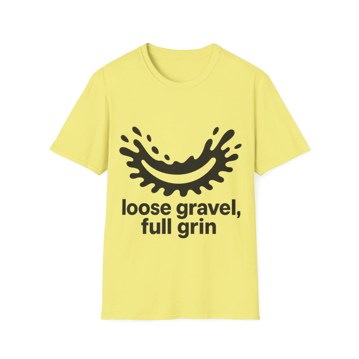 "Loose Gravel Full Grin" Funny Cycling Tee | Mud Splash Bike Graphic T-Shirt - Trending Now - September 2026