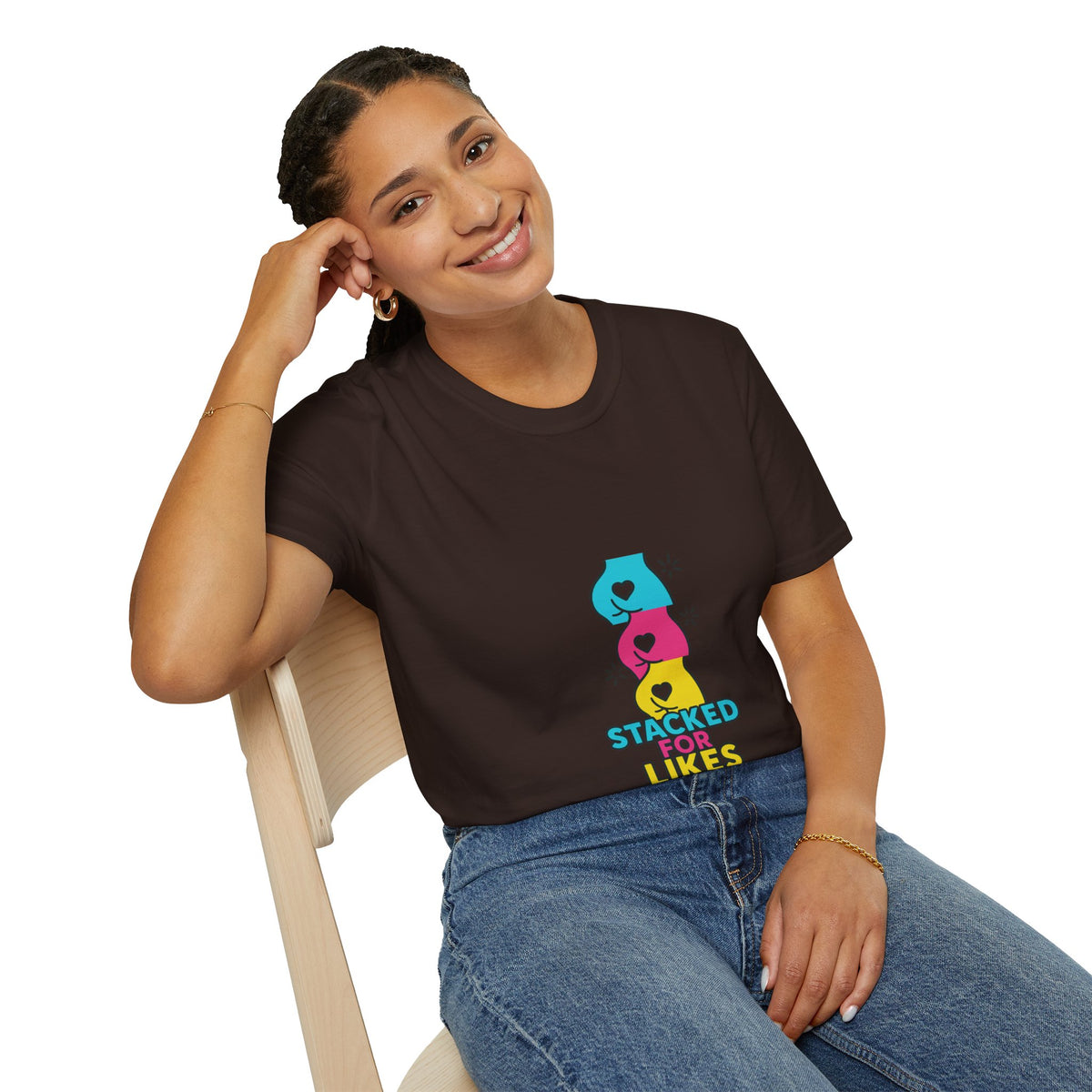 Stacked Likes T-Shirt — Cute Colorful Social Media Hearts Graphic Tee - Trending Now - October 2026