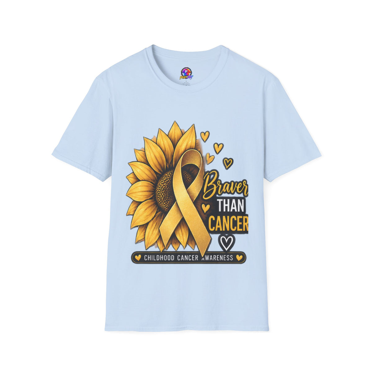 Braver Than Cancer Childhood Cancer Awareness Sunflower T-Shirt
