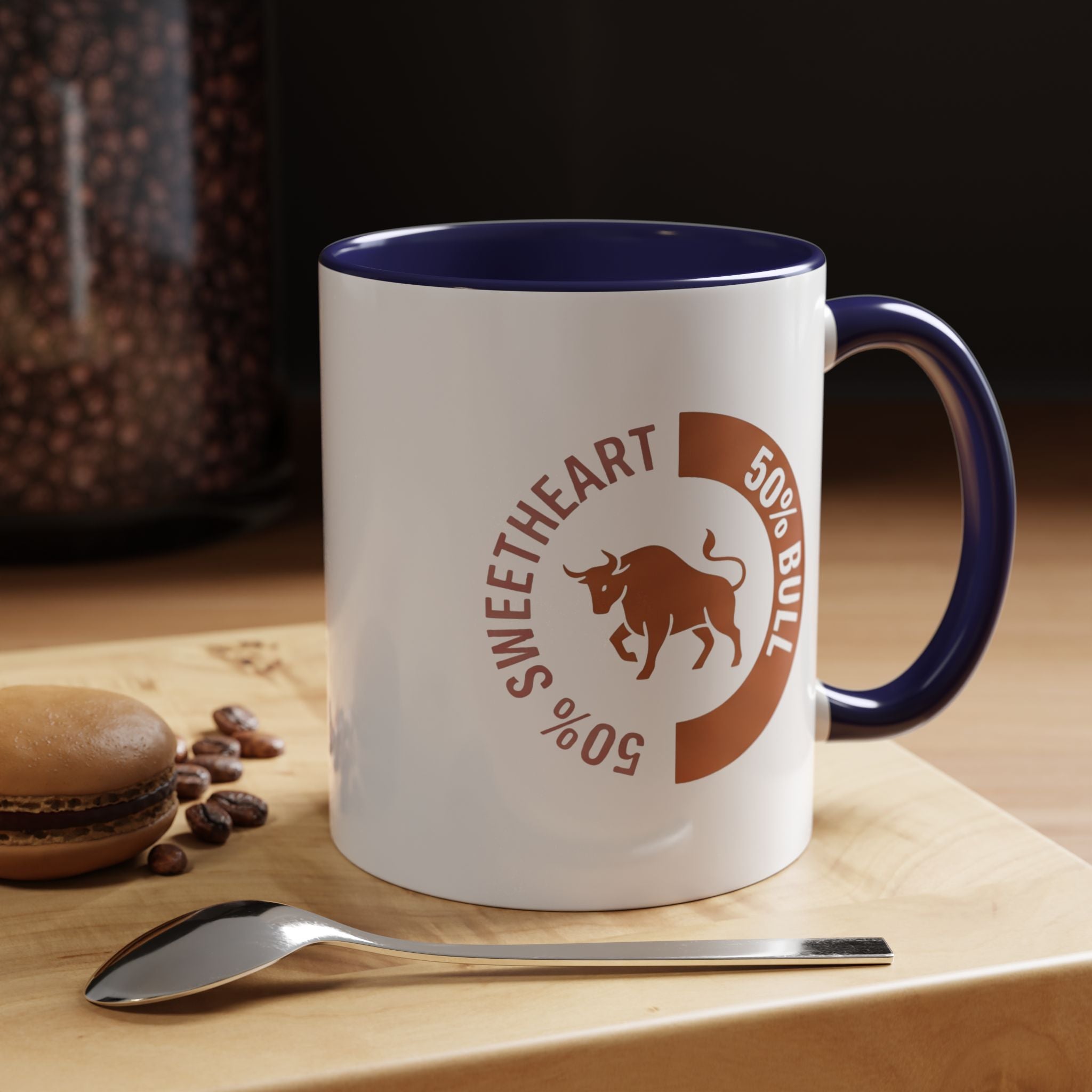 Coffee Mug – "50% Sweetheart 50% Bull" Accent Ceramic Mug