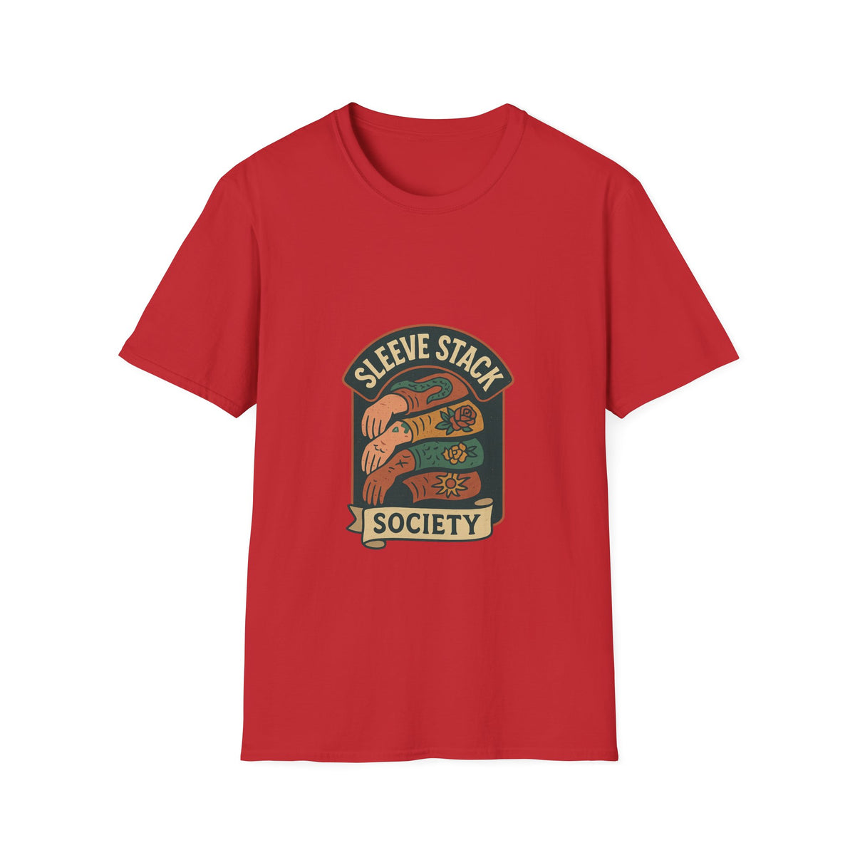 Sleeve Stack Society T-Shirt — Vintage Tattoo Sleeve Graphic Tee - Trending Now - October 2026