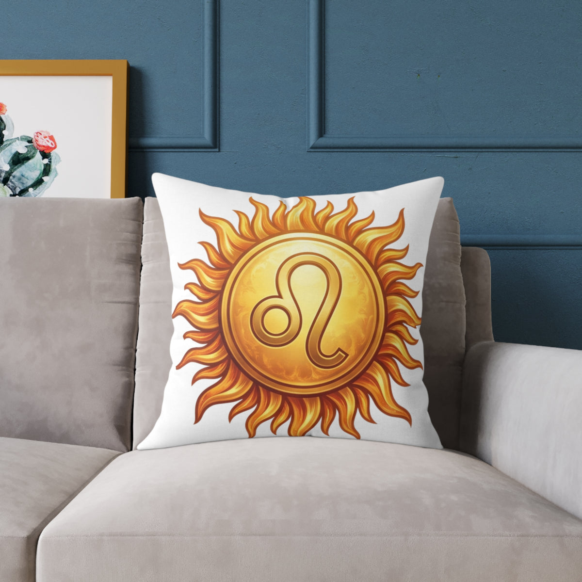 Leo Zodiac Sun Astrological Square Poly Canvas Pillow