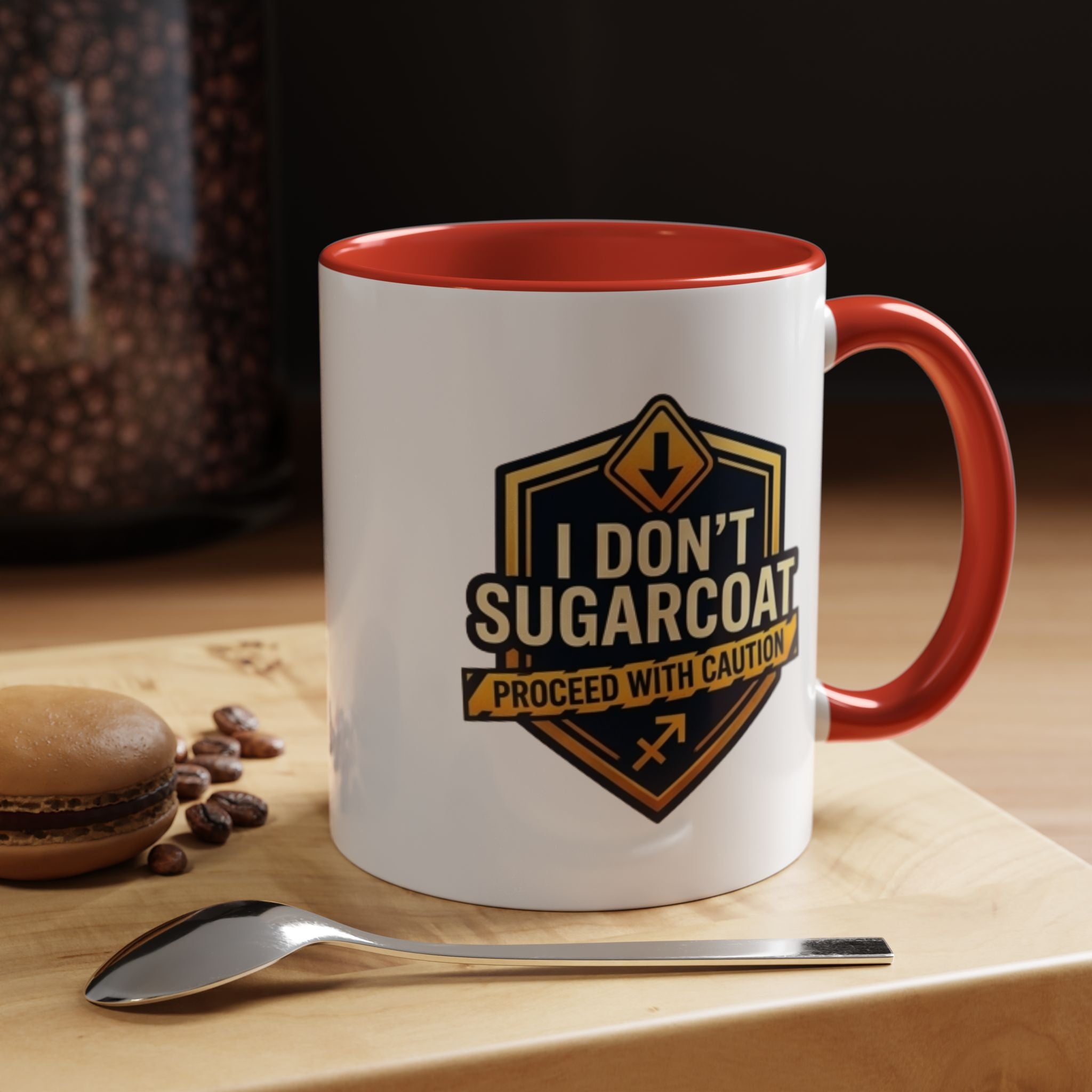 I Don't Sugarcoat Coffee Mug – 'Proceed With Caution' Bold Accent Mug