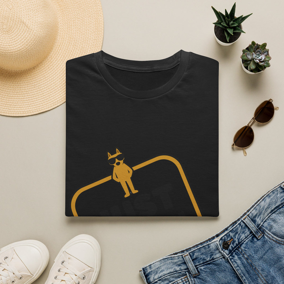 Just A Chill Guy Gold Block Badge T-Shirt - Viral Meme Mascot Tee - Trending Now - September 2026