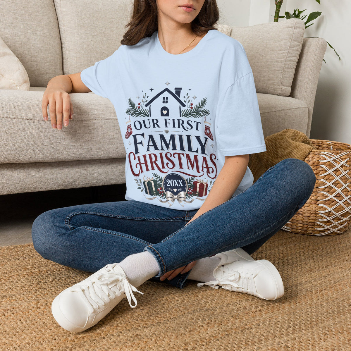 T-Shirt — Our First Family Christmas Personalized Tee