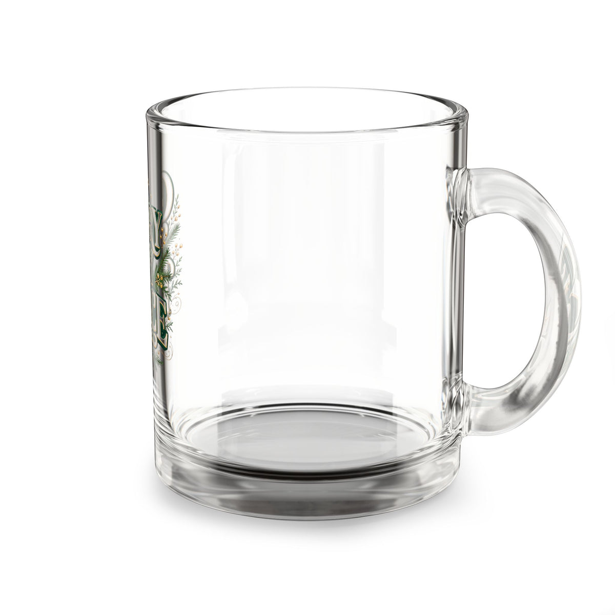 Christmas Glass Mug 10 oz Glass Mug — "Glory Joy Peace" Christmas Glass Coffee Mug
