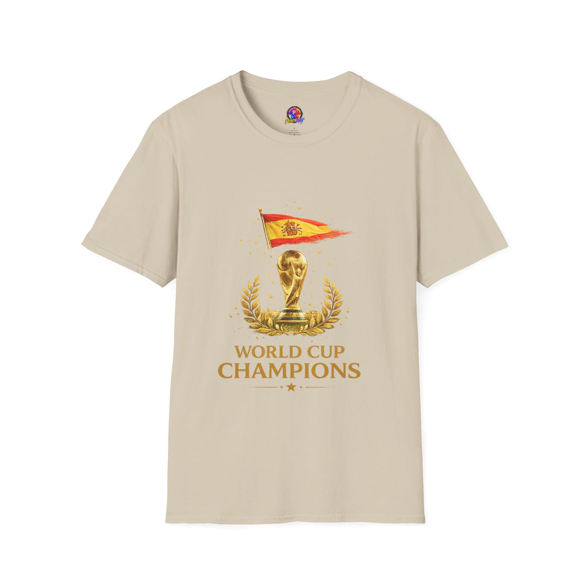 Spain World Cup Champions T-Shirt — Spanish Flag & Trophy Soccer Tee