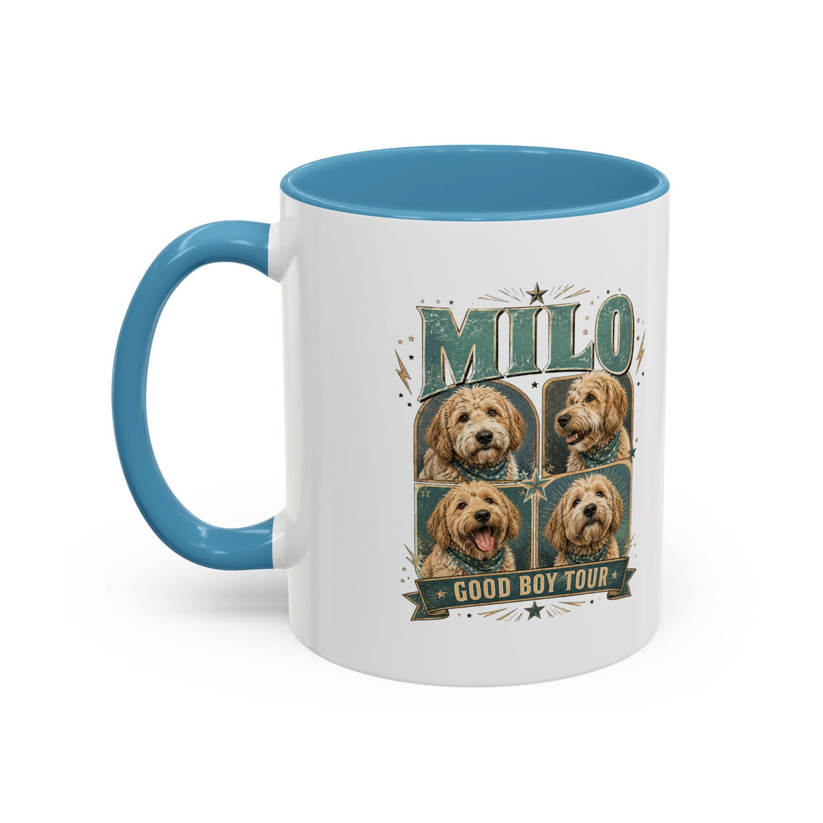 Milo Bailey Dog Dad Mom Milo 'Good Boy Tour' Accent Coffee Mug – Personalized Dog Lover Gift