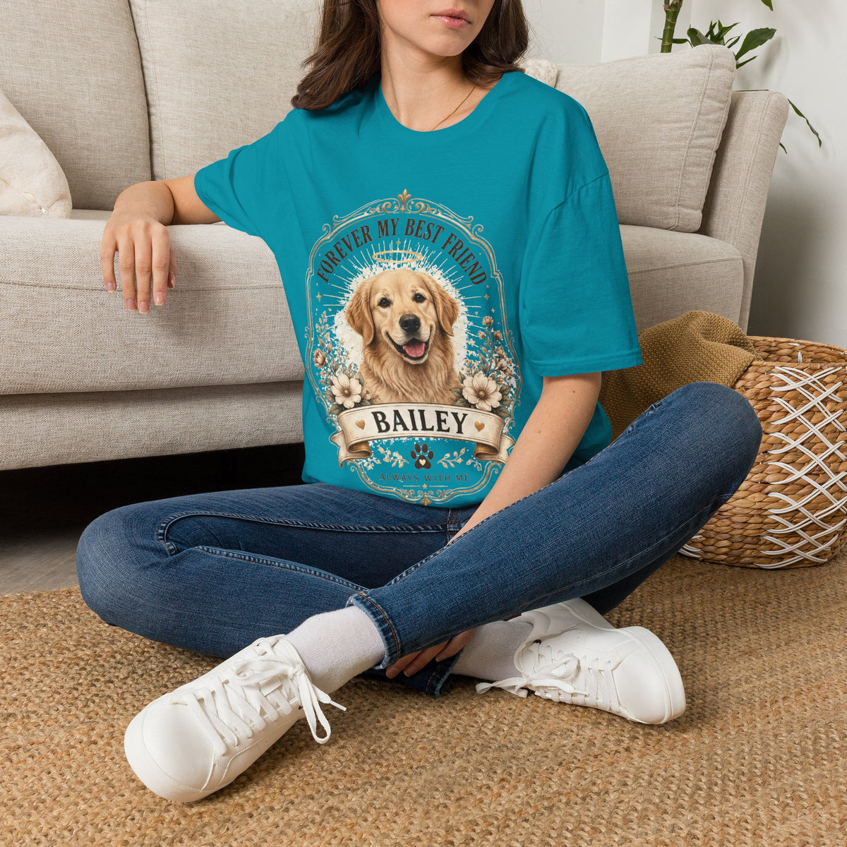 Forever My Best Friend Memorial Dog T-Shirt — Personalized Pet Tribute Tee