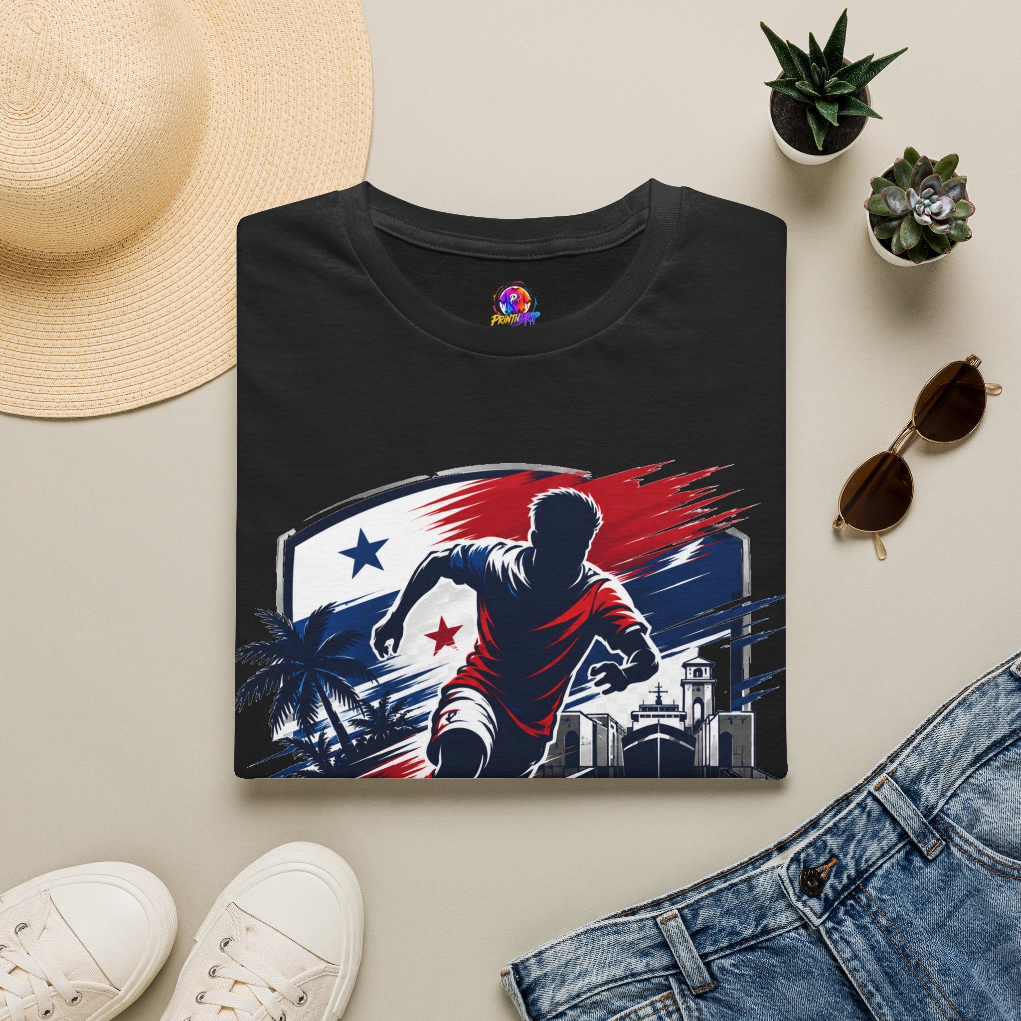 Canal Force Soccer T-Shirt - Patriotic Player Graphic Tee - Panama Shirt