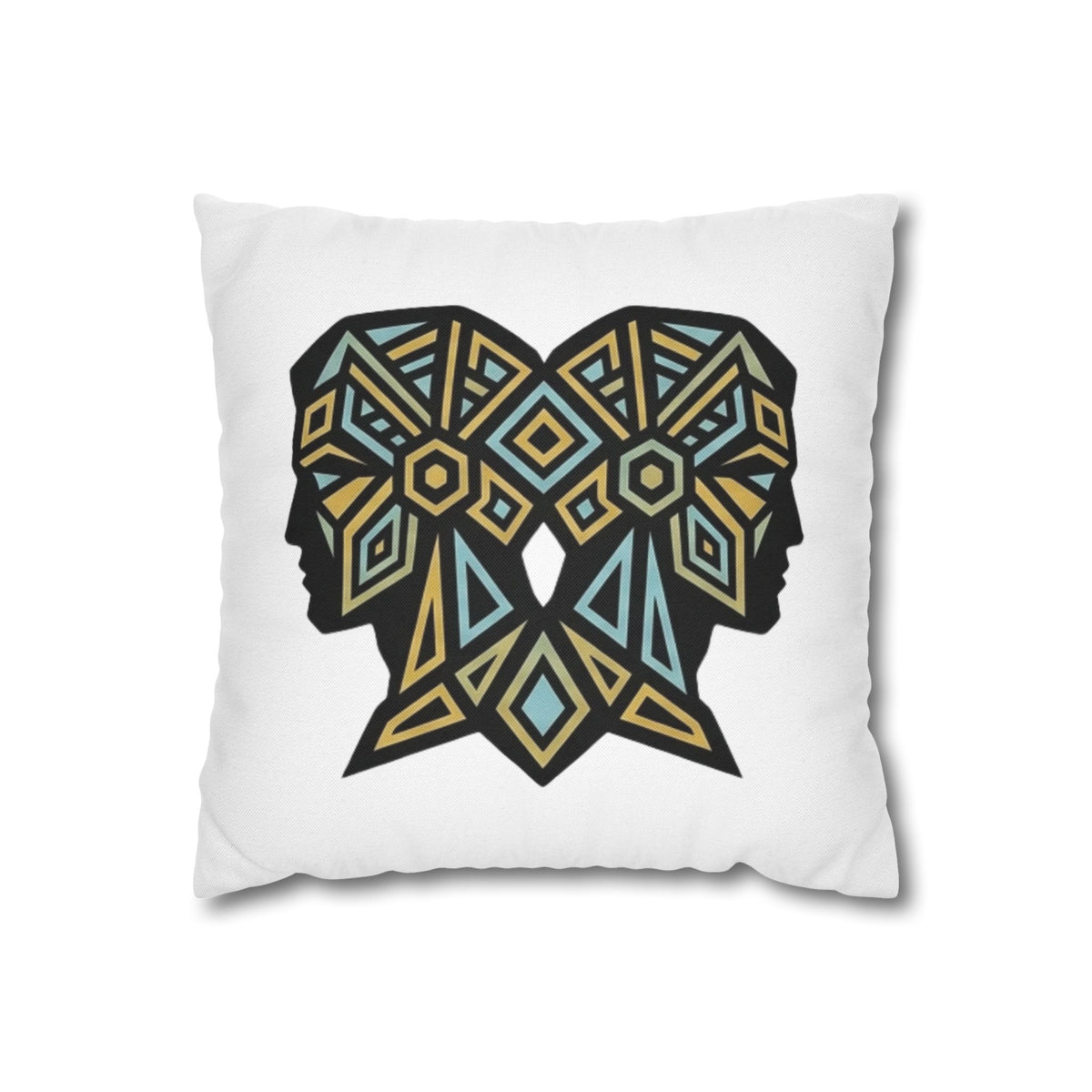 Gemini Geometric Twin Silhouette Decorative Pillowcase