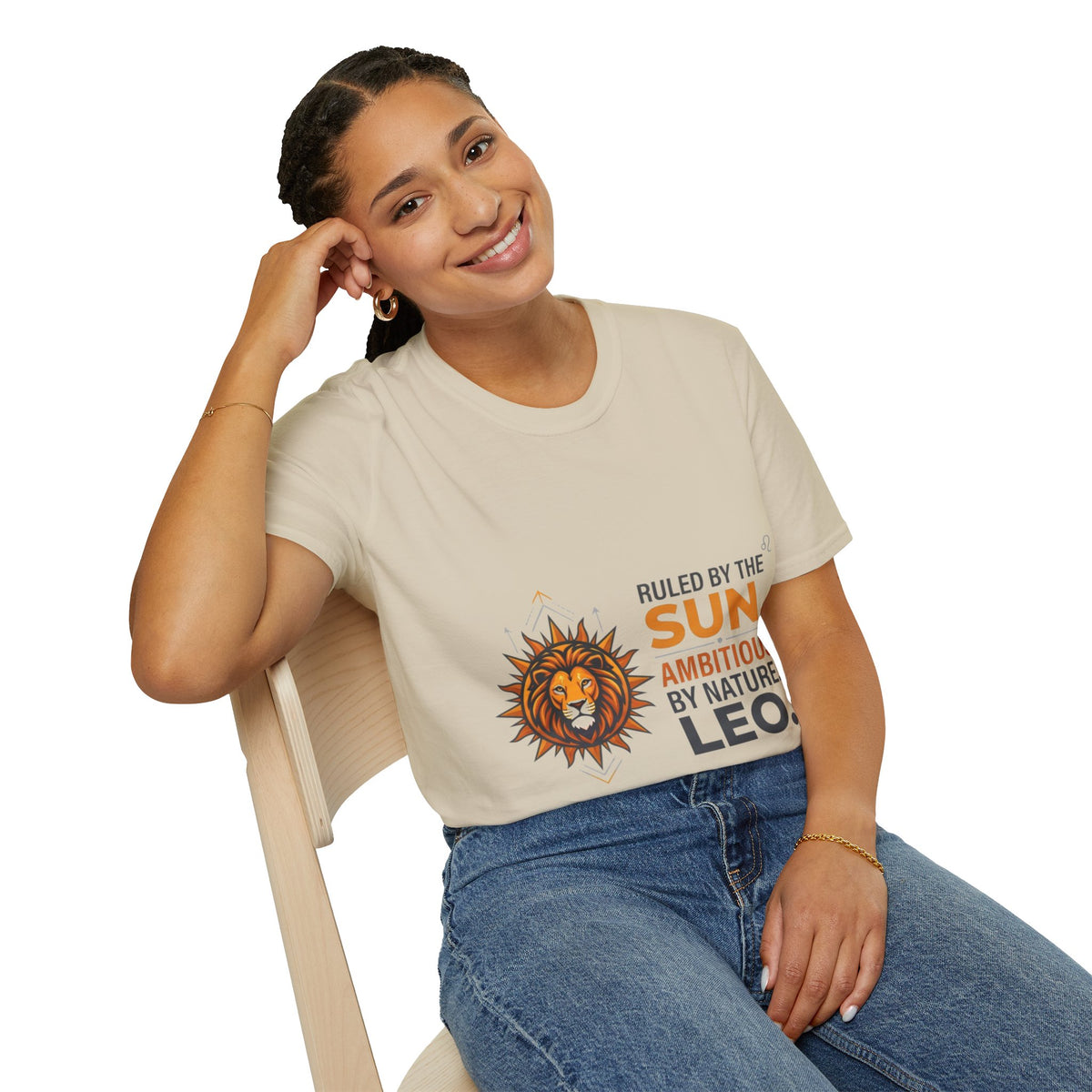 Leo Zodiac T-Shirt — "Ruled by the Sun. Ambitious by Nature. LEO."