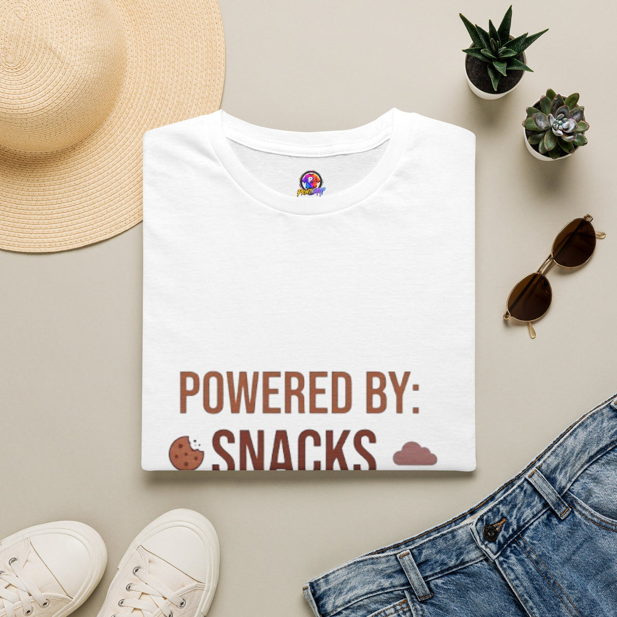 Taurus  Powered By: Snacks, Naps & Stubbornness T-Shirt — Funny Cozy Casual Tee