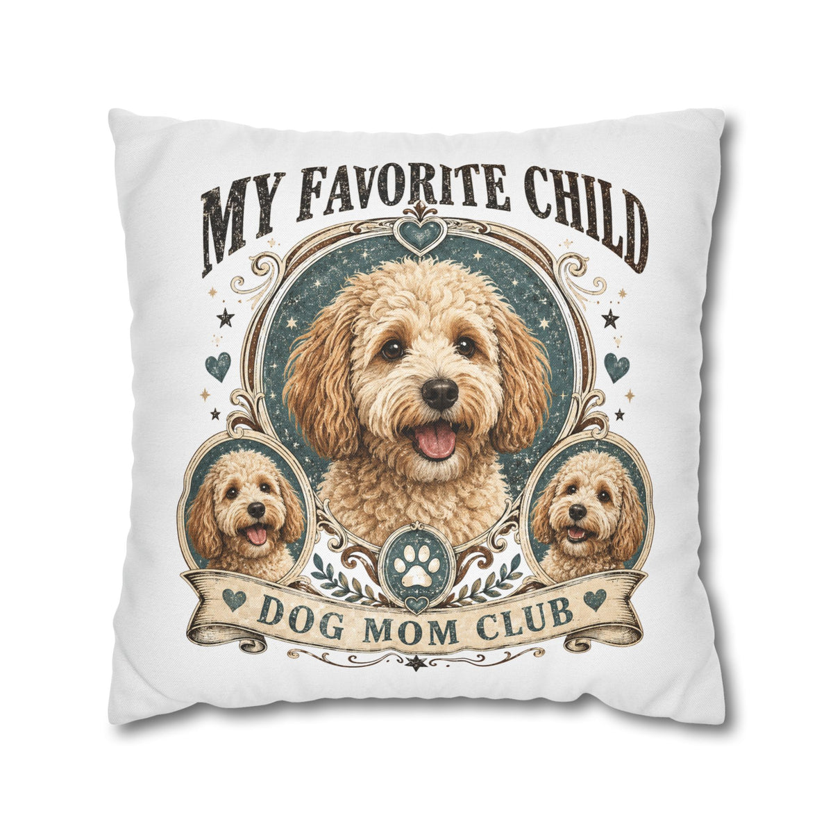 My Favorite Child Dog Mom Club Pillowcase Milo Bailey Dog Dad Mom – Cute Goldendoodle Decorative Pillow Cover