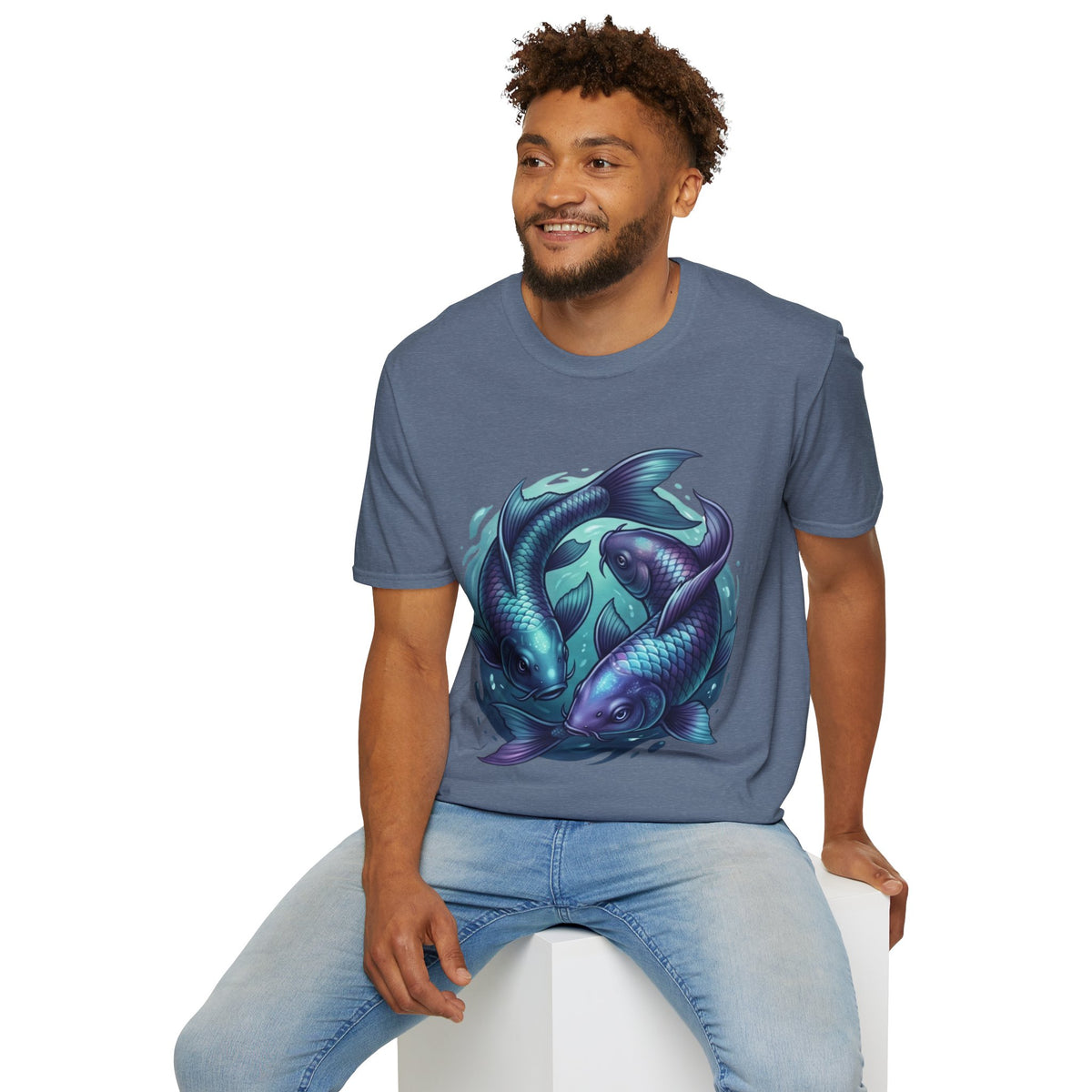 Pisces Zodiac Koi Fish Tee — Yin Yang Aquatic Graphic T-Shirt