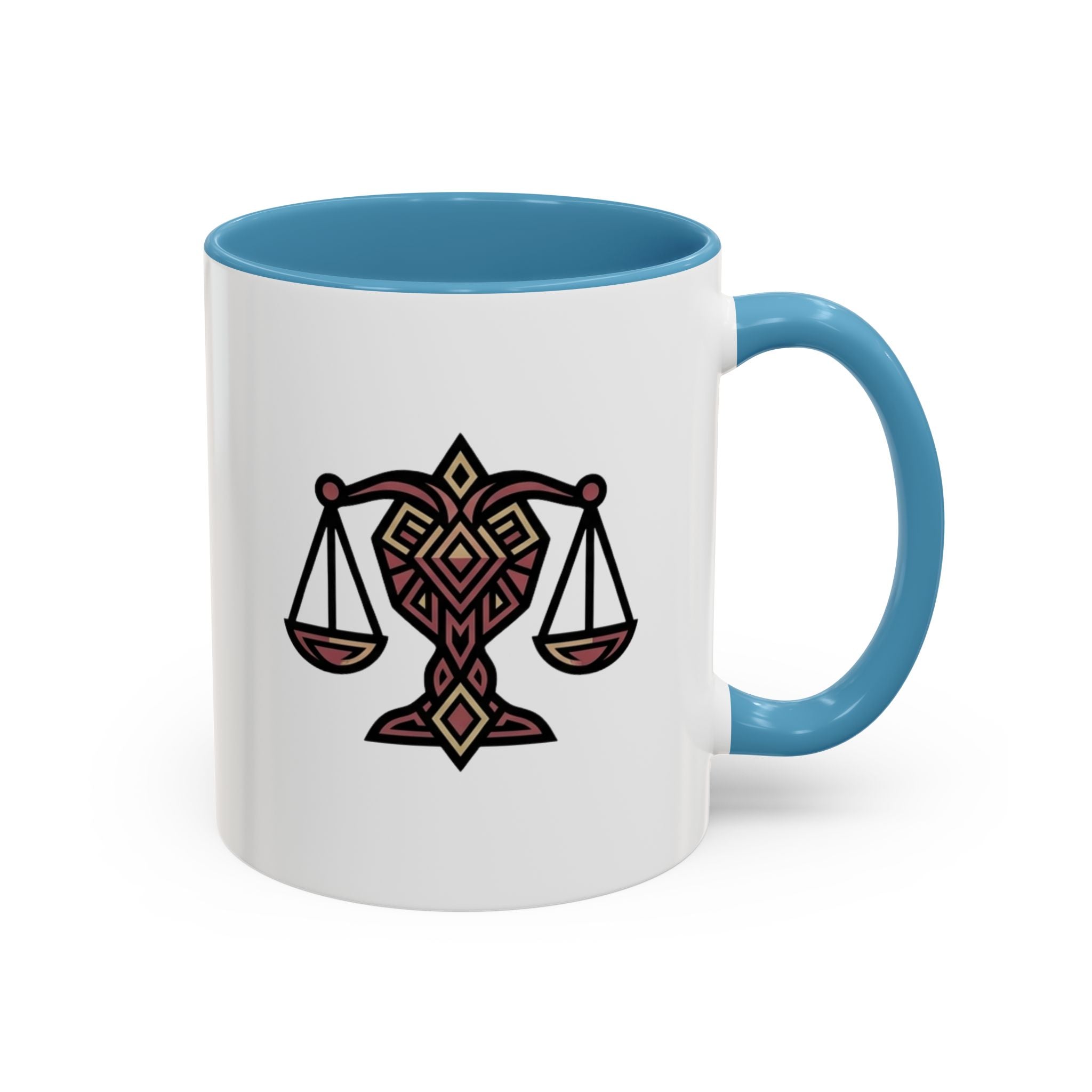 Libra Scales Accent Coffee Mug — Zodiac Balance Ceramic Mug