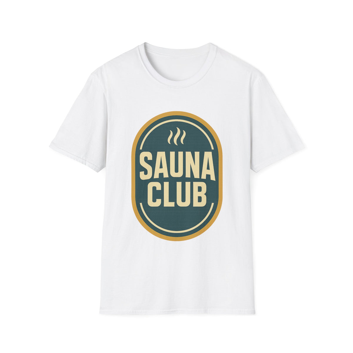 "Sauna Club" Retro Emblem Graphic Tee - Vintage Wellness Steam White T-Shirt - Trending Now - September 2026