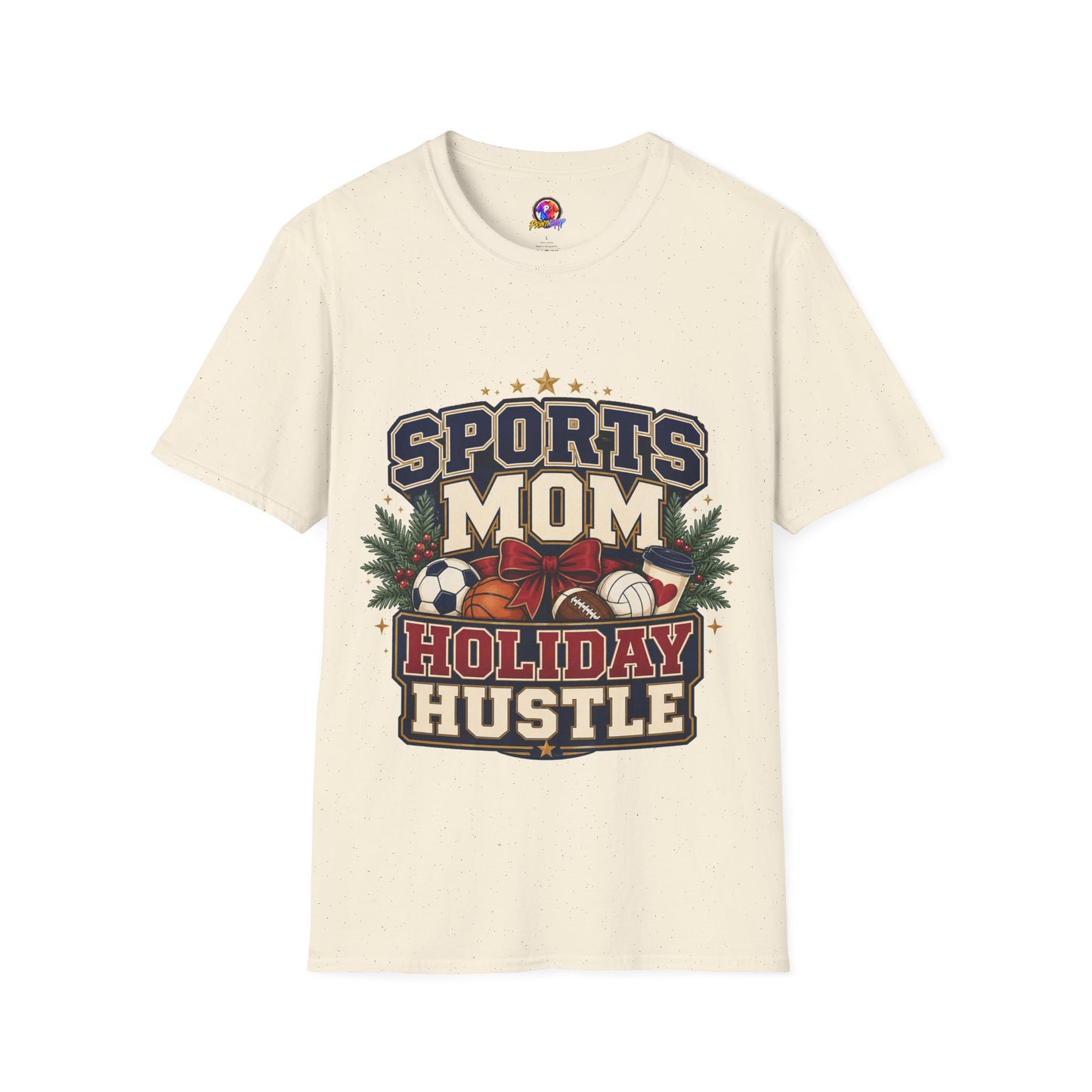 Sports Mom T‑Shirt — "Holiday Hustle" Athletic Mom Tee