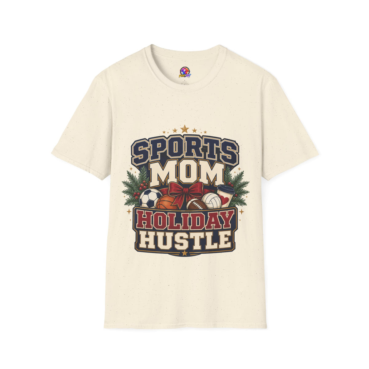 Sports Mom T‑Shirt — "Holiday Hustle" Athletic Mom Tee