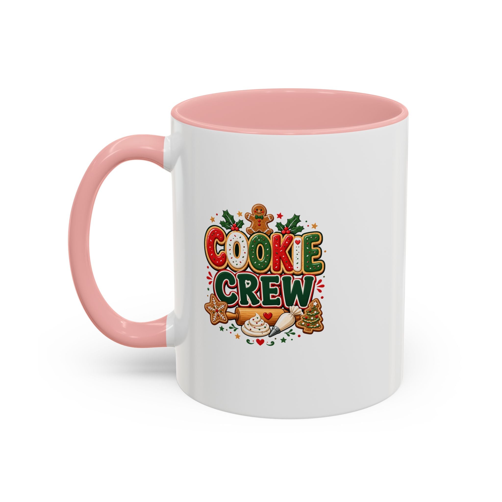 Cookie Crew Accent Coffee Mug — Holiday Gingerbread Christmas Coffee Cup