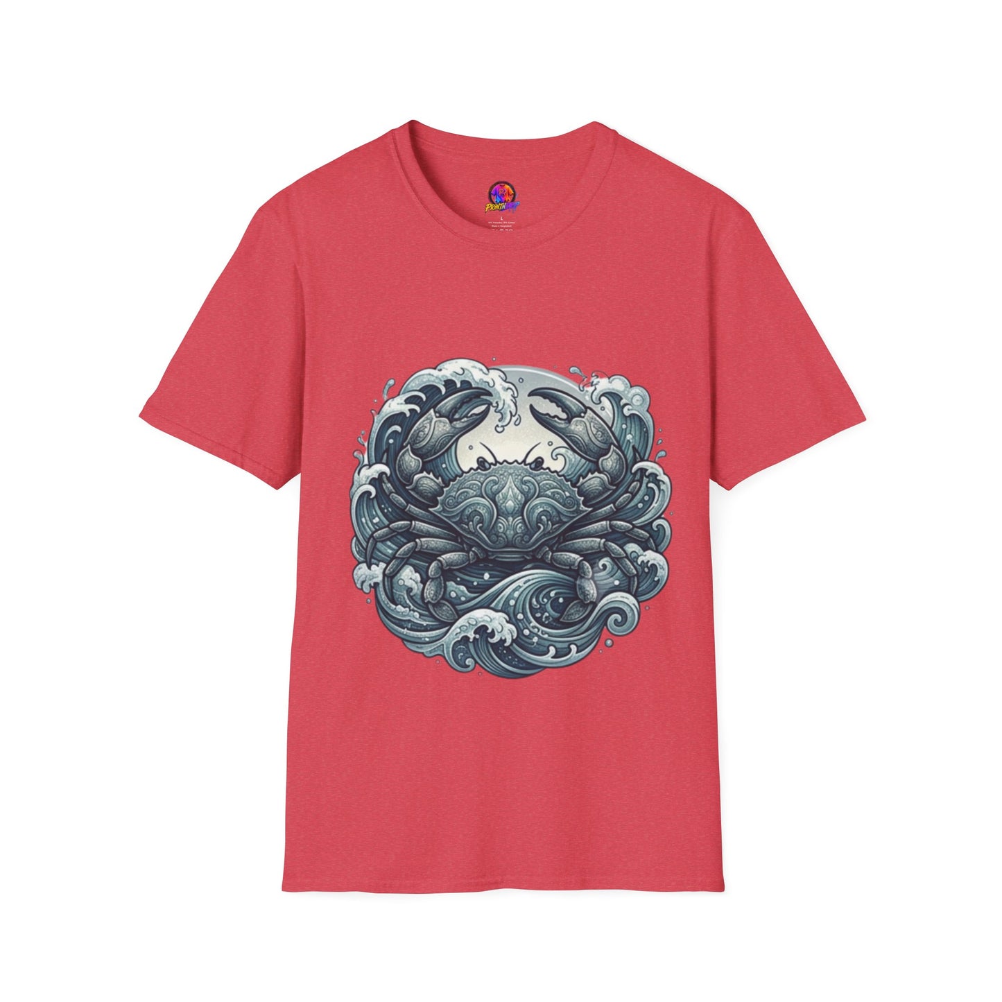 Crab and Waves Graphic T-Shirt — Coastal Oceanic Nautical Tee