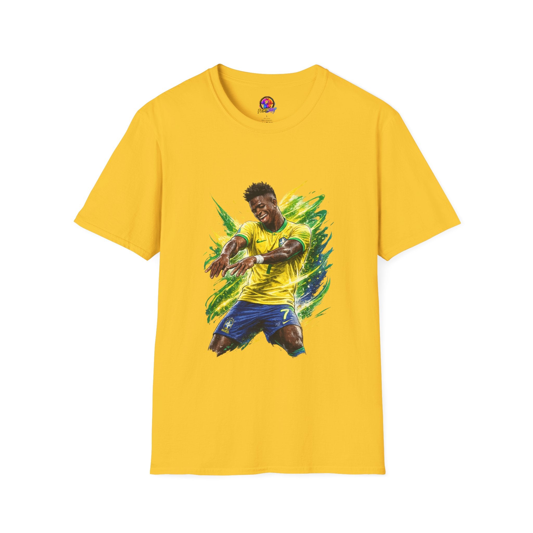 Brazil  Soccer Celebration T-Shirt — Brazilian Football Player Artwork