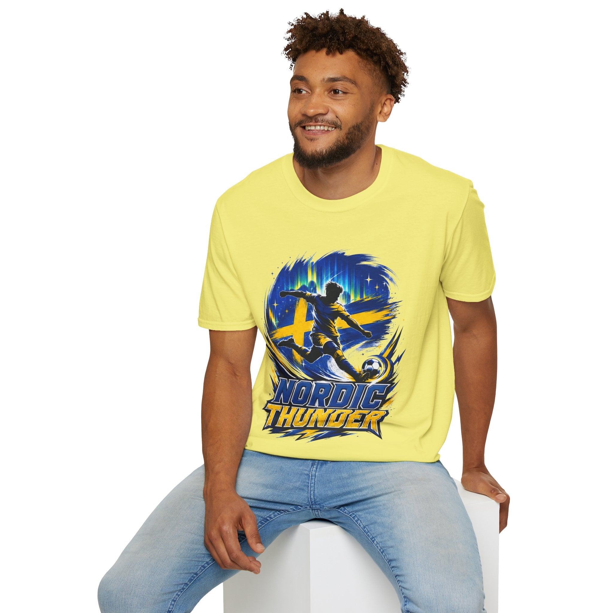 Sweden Nordic Thunder Soccer T-Shirt — Sweden Football Fan Tee