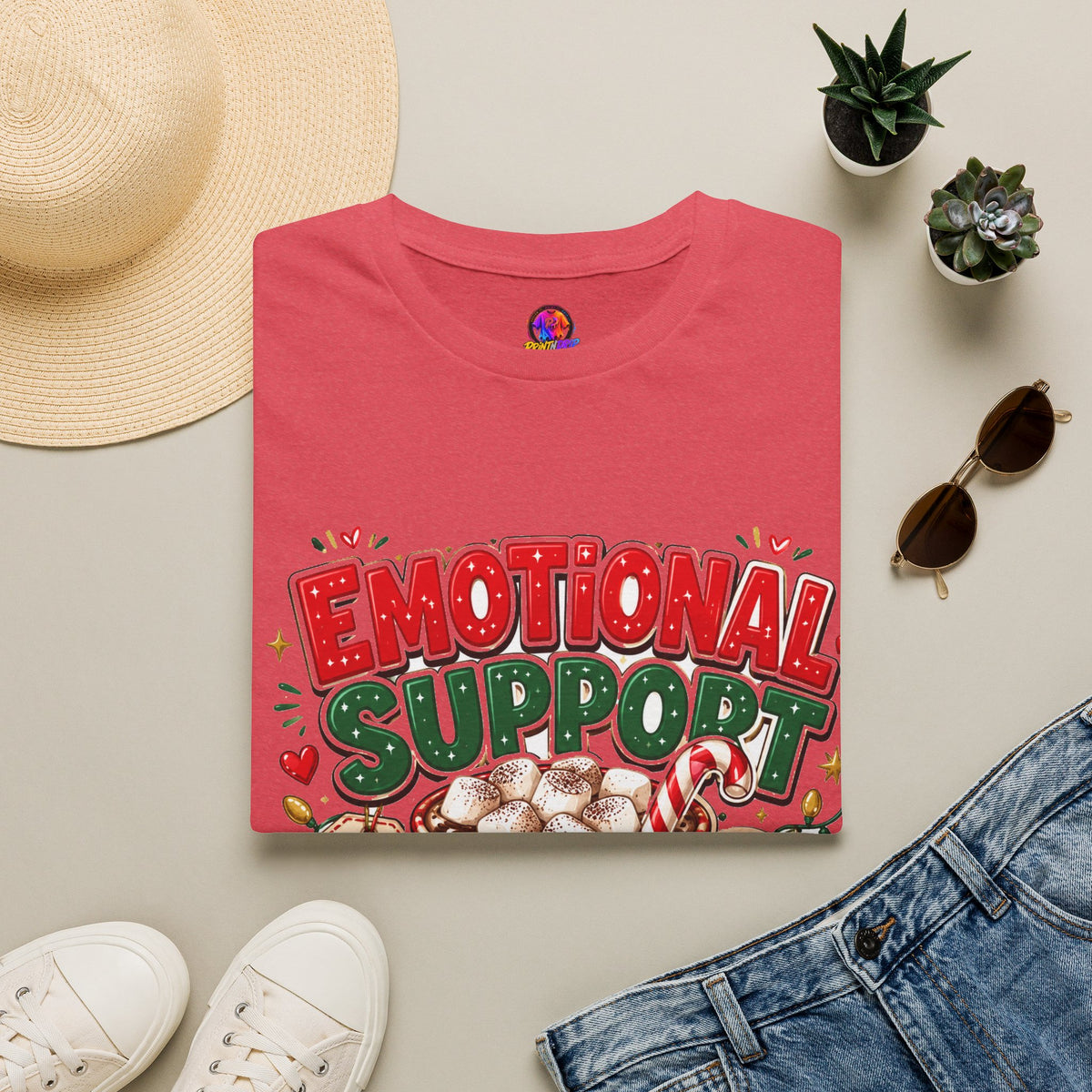 Emotional Support Cocoa T-Shirt — Holiday Hot Chocolate Graphic Tee