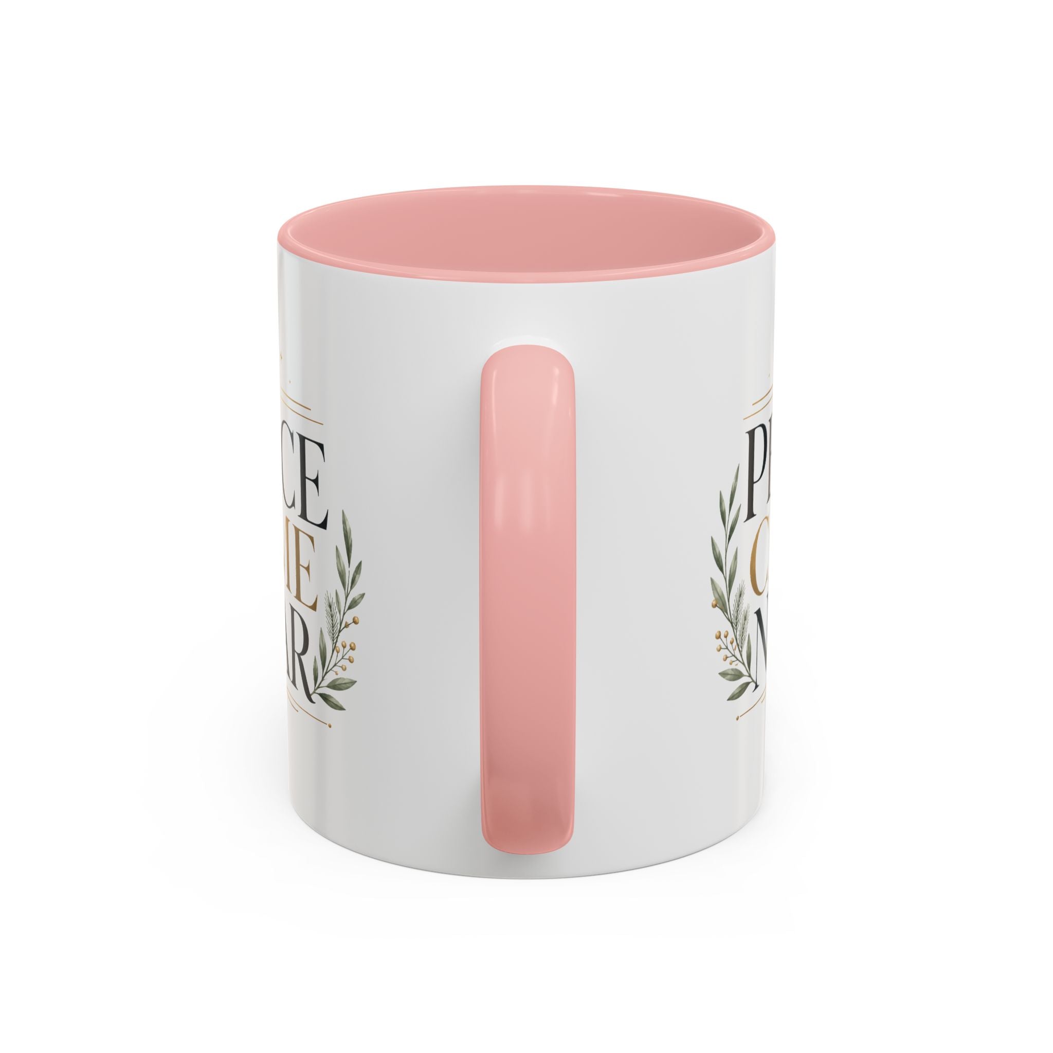 Christmas Peace Came Near Accent Coffee Mug — Holiday Christian Christmas Tea Cup