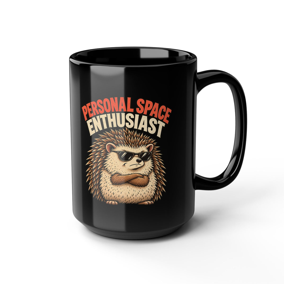 Funny Personal Space Enthusiast Coffee Mug — Black Ceramic 11oz/15oz