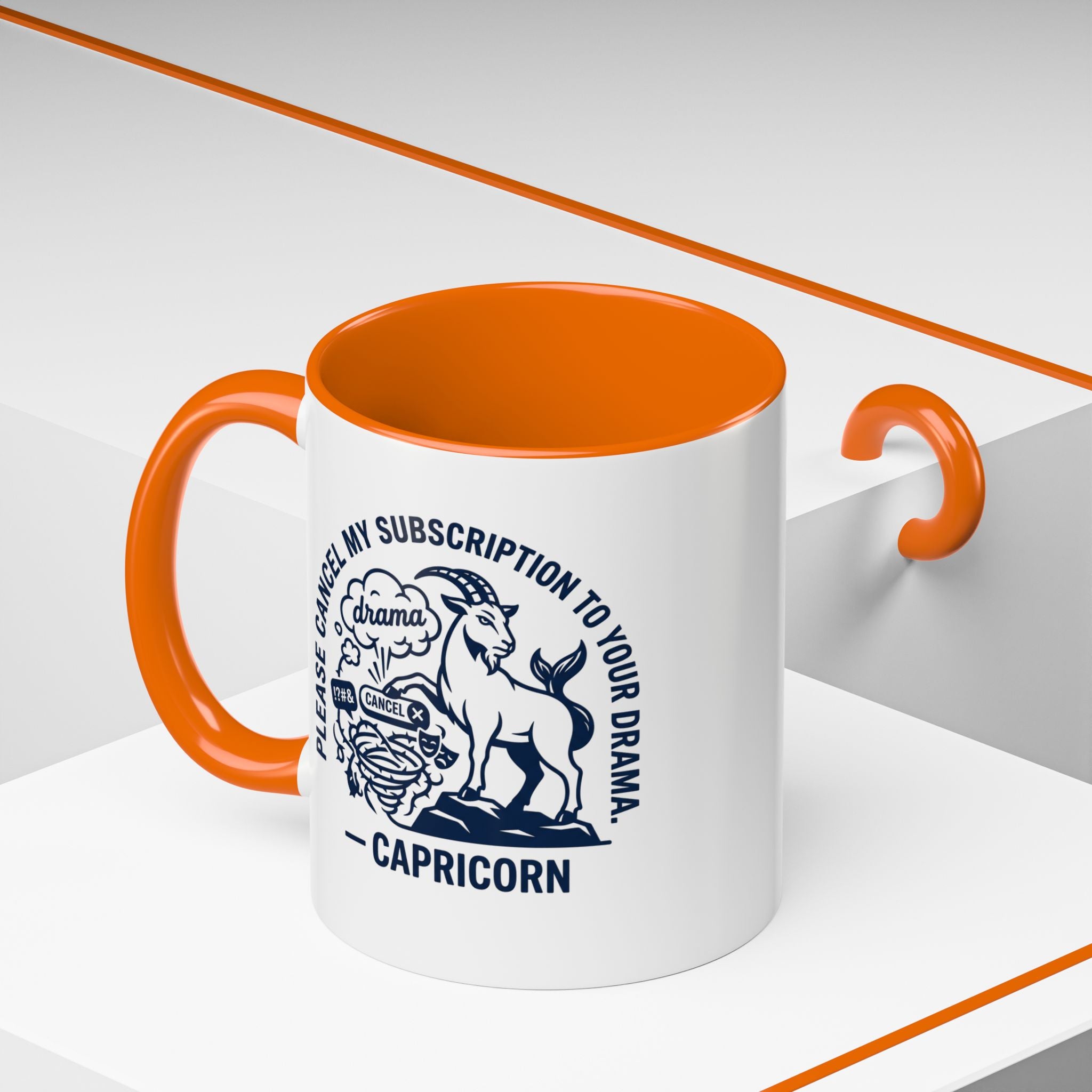 Capricorn Accent Coffee Mug – “Please Cancel My Subscription to Your Drama” Zodiac Gift