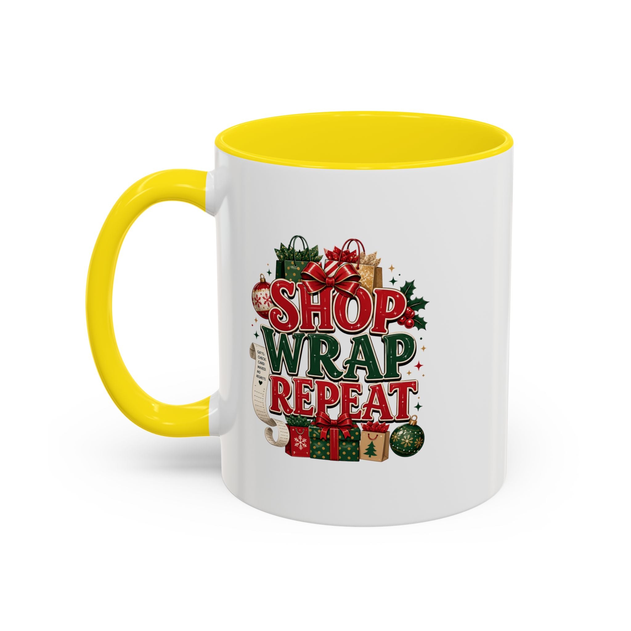 Shop Wrap Repeat Christmas Accent Coffee Mug