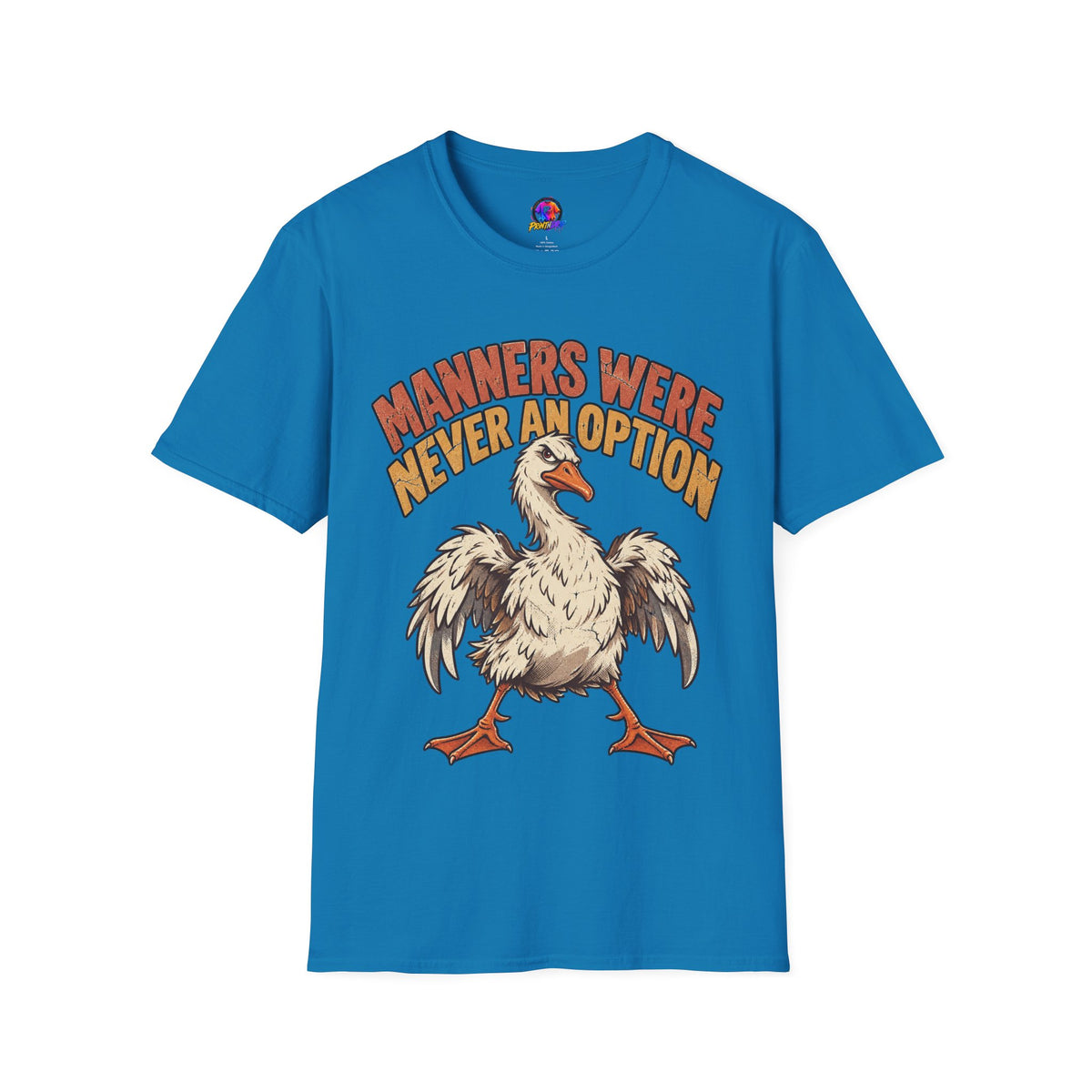 Funny And Witty “Manners Were Never An Option” Goose Graphic T-Shirt