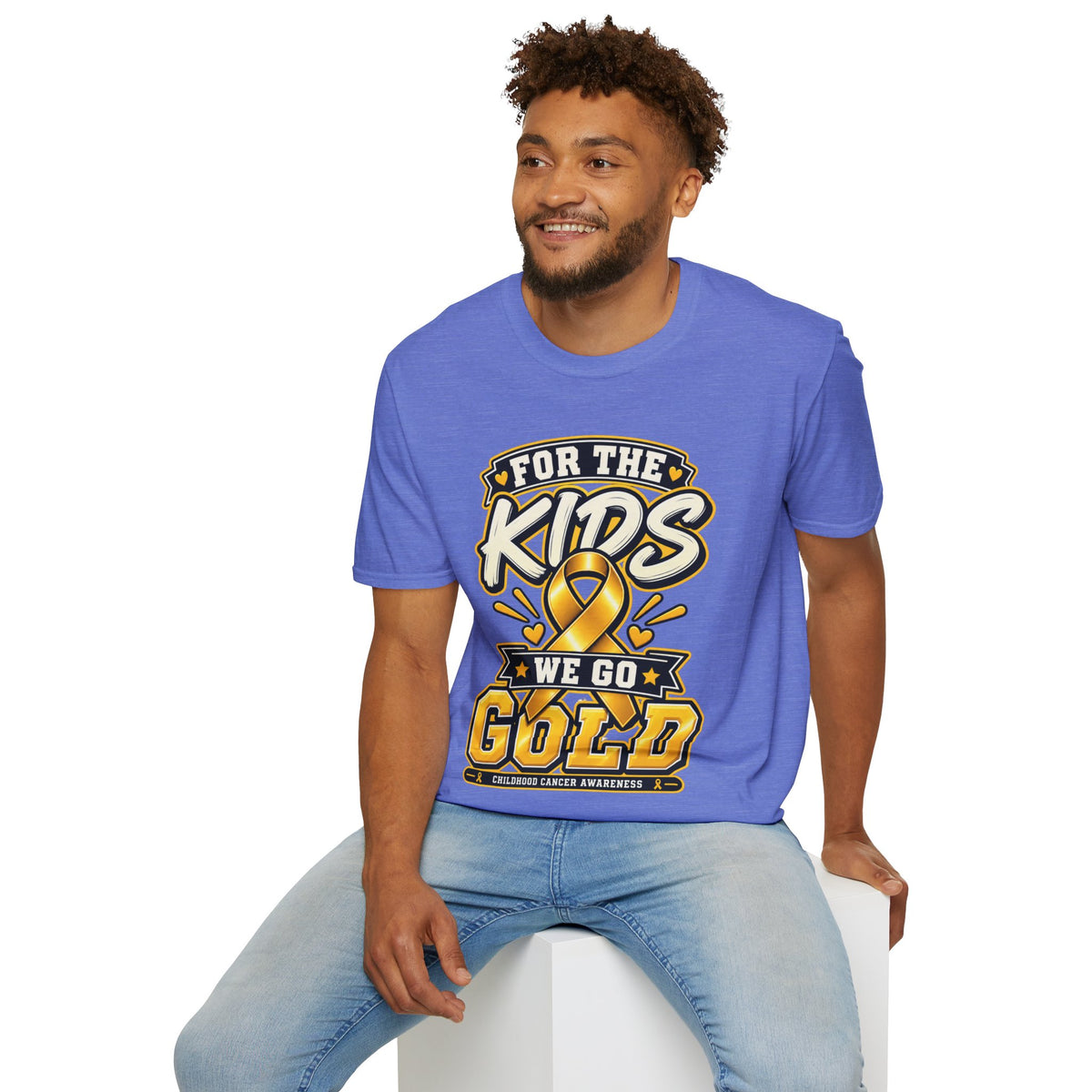 Kids Childhood Cancer Awareness T-Shirt — "For the Kids We Go Gold"