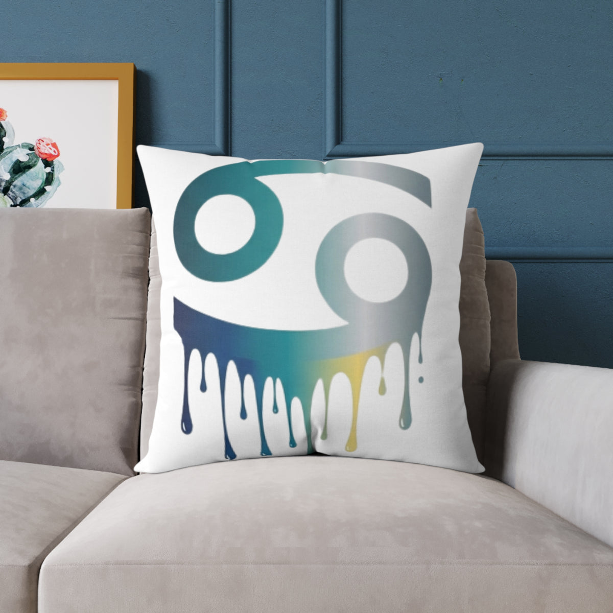Cancer Zodiac Drip Pillow — Astrological Sign Home Decor