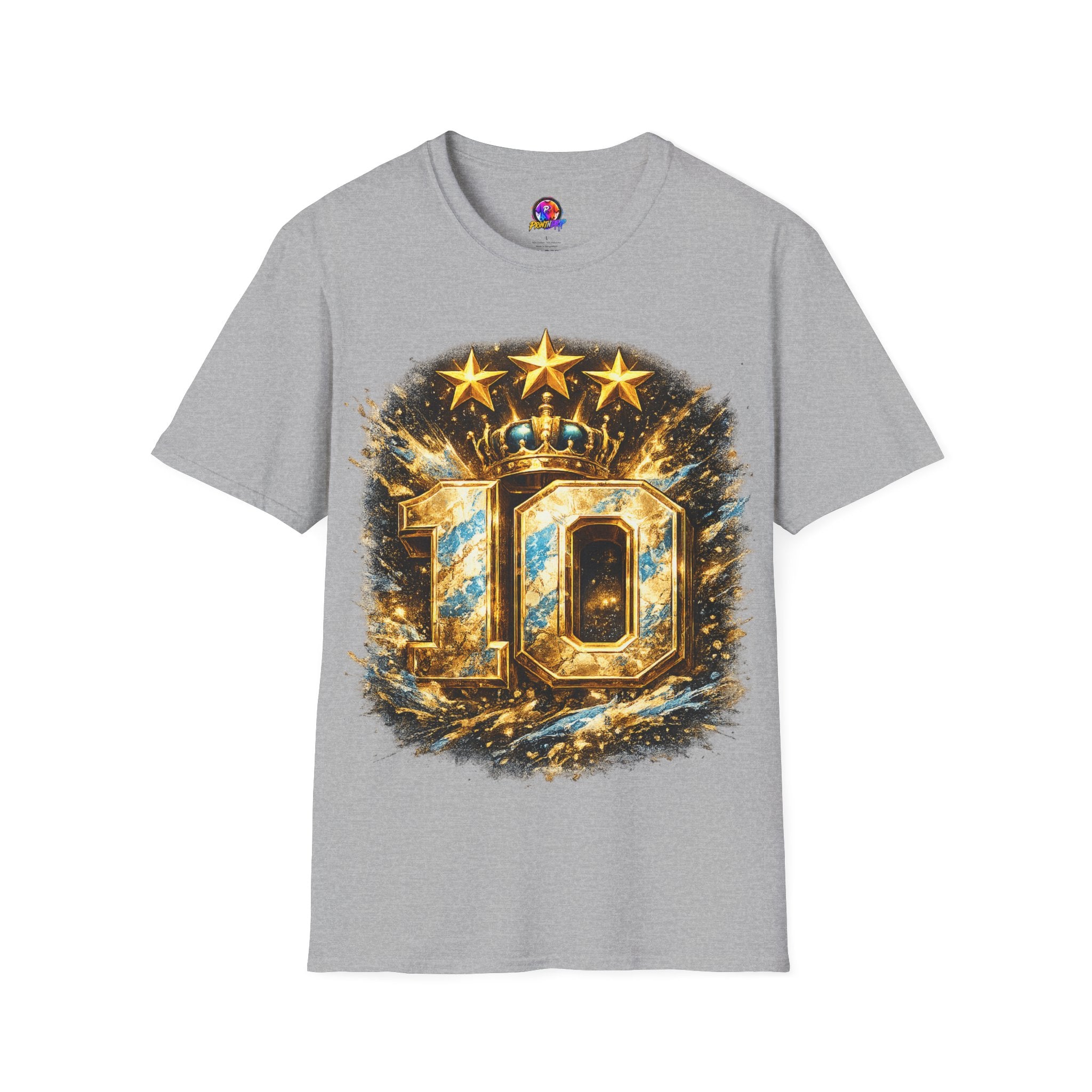 Argentina, MESSI #10 T-Shirt — Gold Crown '10' Victory Graphic Tee