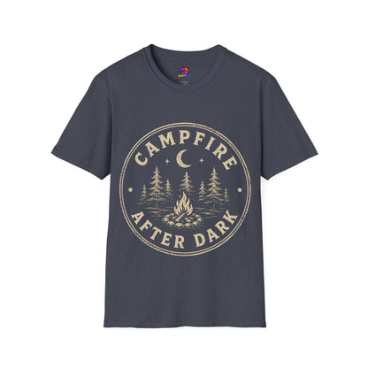 Campfire After Dark T-Shirt — Vintage Moon & Pines Camping Tee