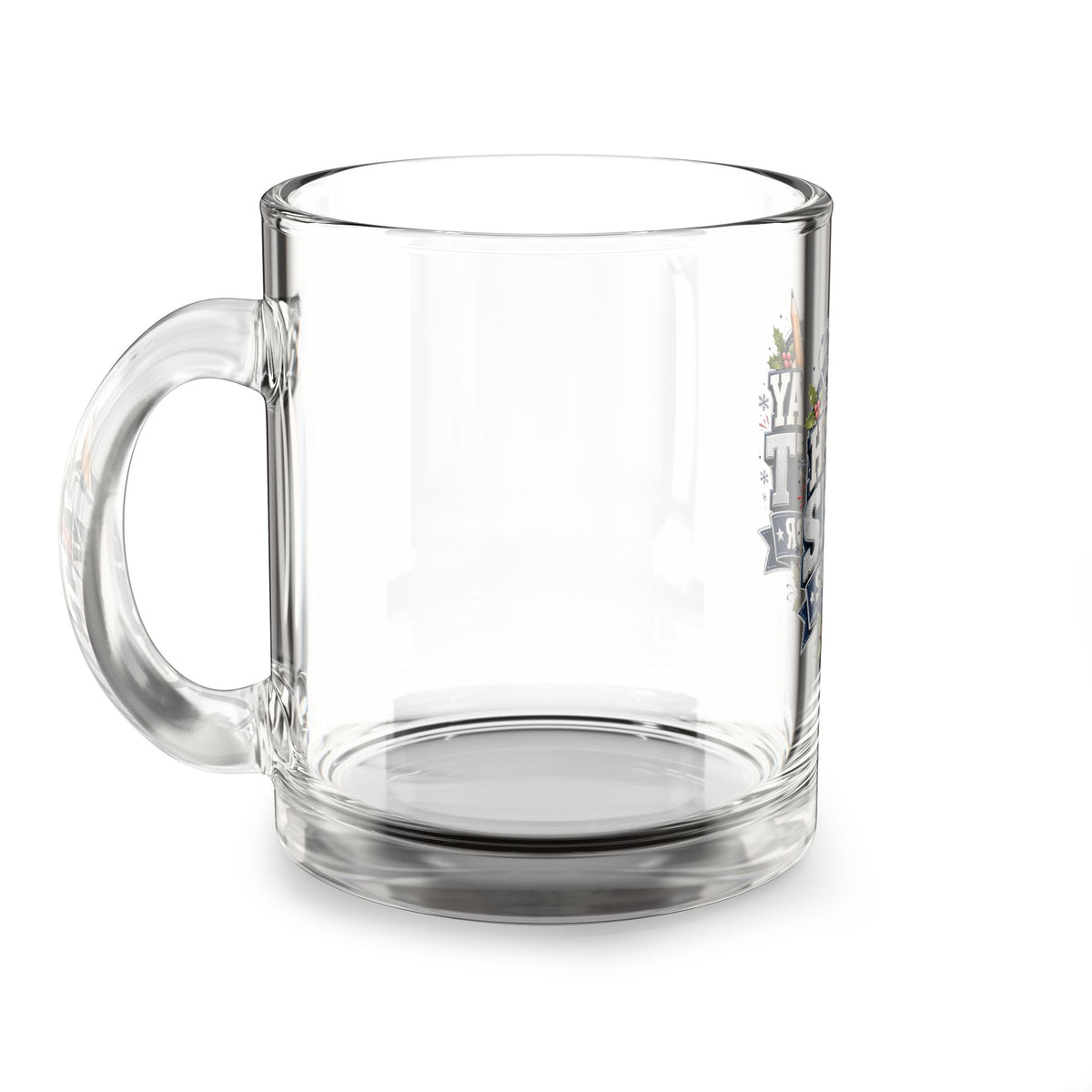 Modern Day Christmas Glass Mug  10oz Glass Mug — Holiday Shift Survivor: Nurse & Healthcare Worker Holiday Gift