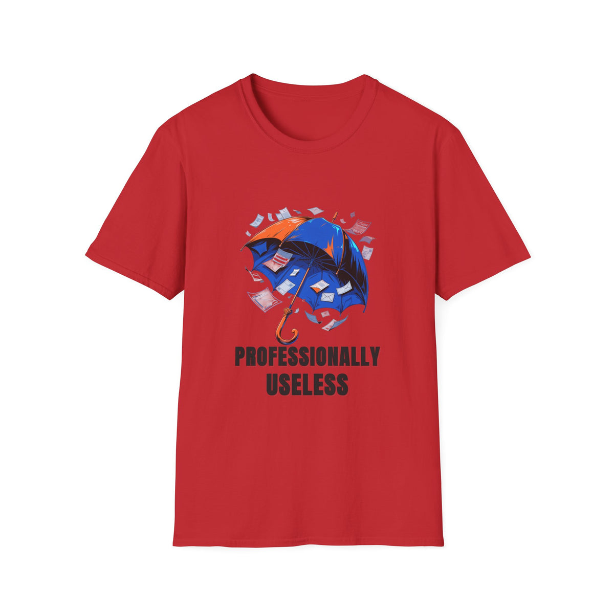 Professionally Useless T-Shirt — Illustrated Umbrella Graphic - Trending Now - August 2026