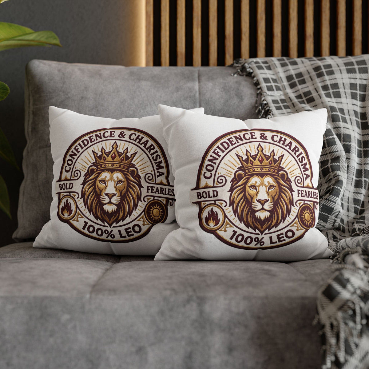 Leo Zodiac Confidence And Charisma Spun Polyester Square Pillowcase
