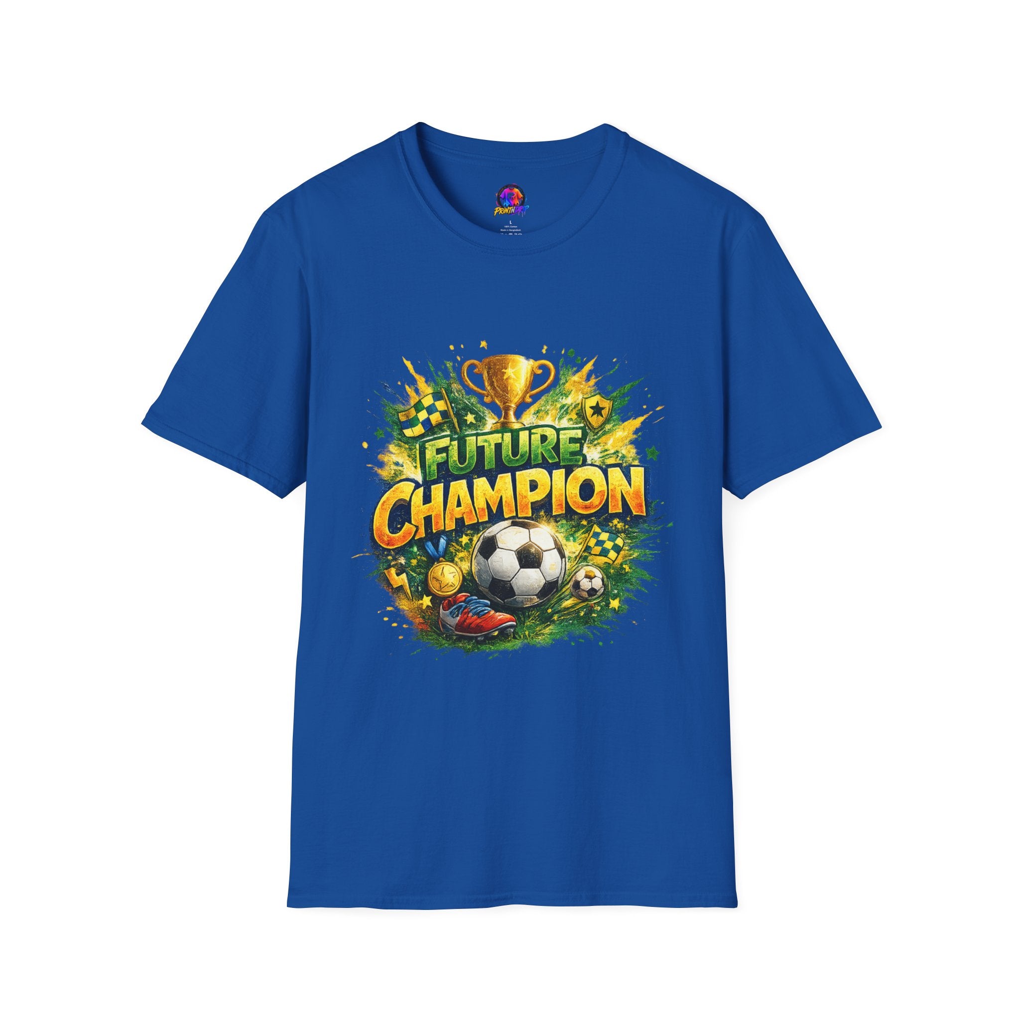 Kids Future Champion Soccer T-Shirt — Kids’ Sports Trophy Graphic Tee